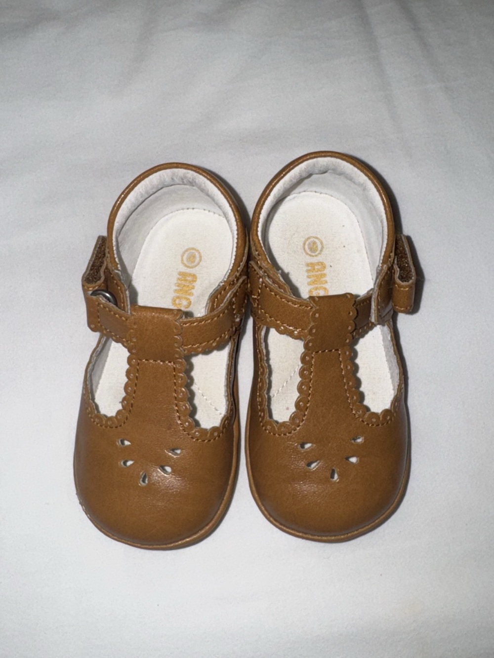 Angel Dear Tan/Brown T-Strap Mary Jane Shoes